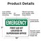 Signmission First Aid Kit Located In Supervisor Office, 10 in W x Rectangle, Plastic OS-2PACK-EM-P-710-L-10374 - alternate 7